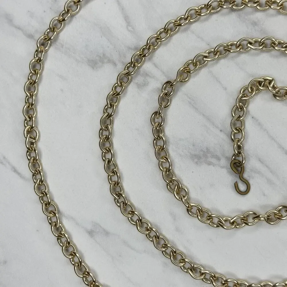 Gold Tone Rolo Chain Belt Extra Long One Size (OS) ✨